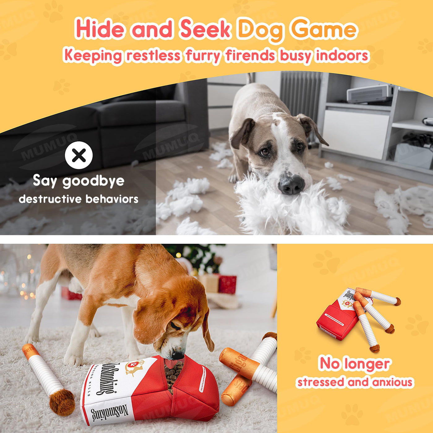 Dog Toy Cigarette Funny Dog Plush Toy Dog Cigarette Toy Interactive Dog Toy Squeaky Toy Puppy Gift Dog