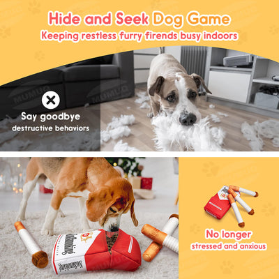 Dog Toy Cigarette Funny Dog Plush Toy Dog Cigarette Toy Interactive Dog Toy Squeaky Toy Puppy Gift Dog