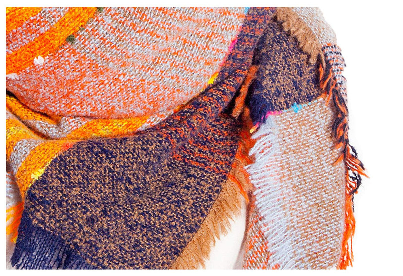scarf thick knitted scarf plaid neckerchief scarf poncho