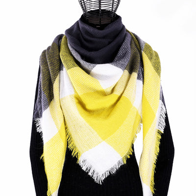 scarf thick knitted scarf plaid neckerchief scarf poncho