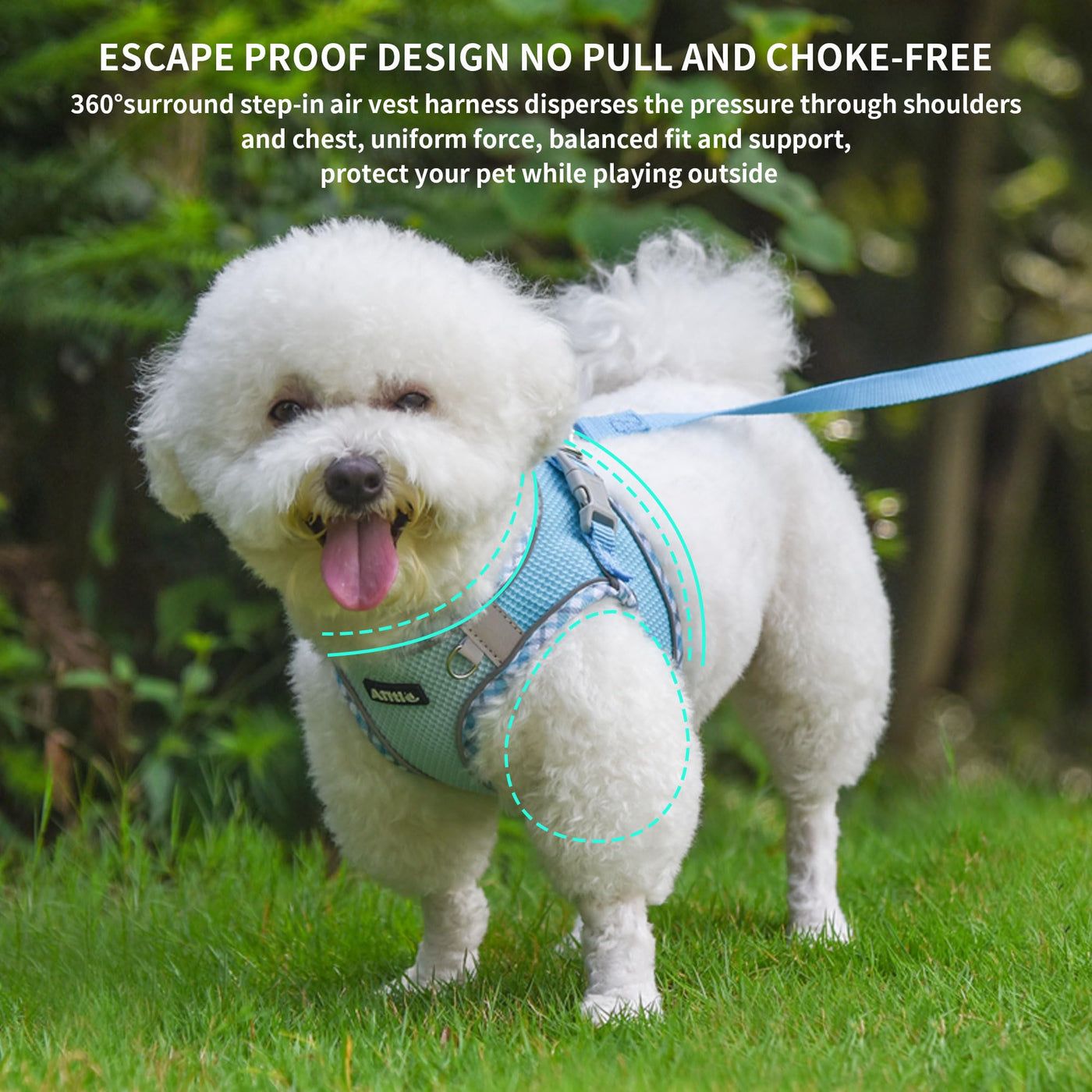 Vest for all weather, reflective pet tableware