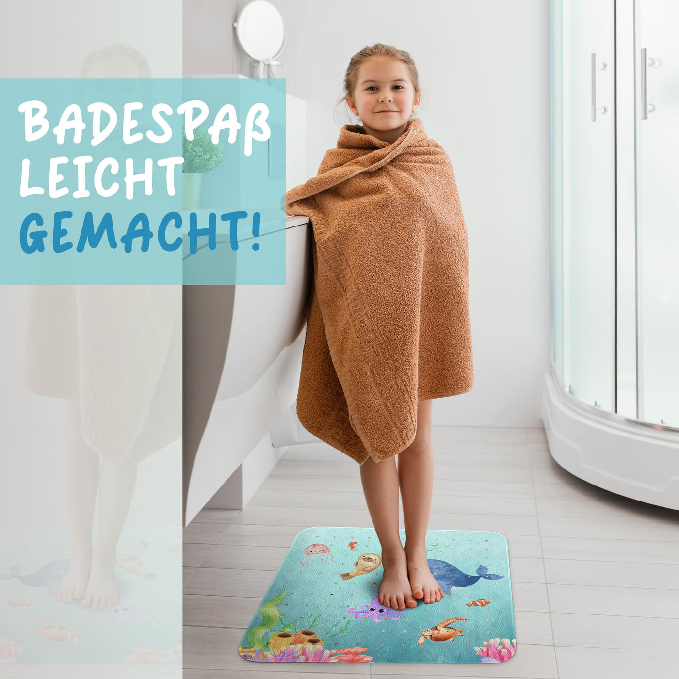 Tapis de douche antidérapant, avec suspension I Tapis de douche antidérapant sans BPA, sans plastifiants