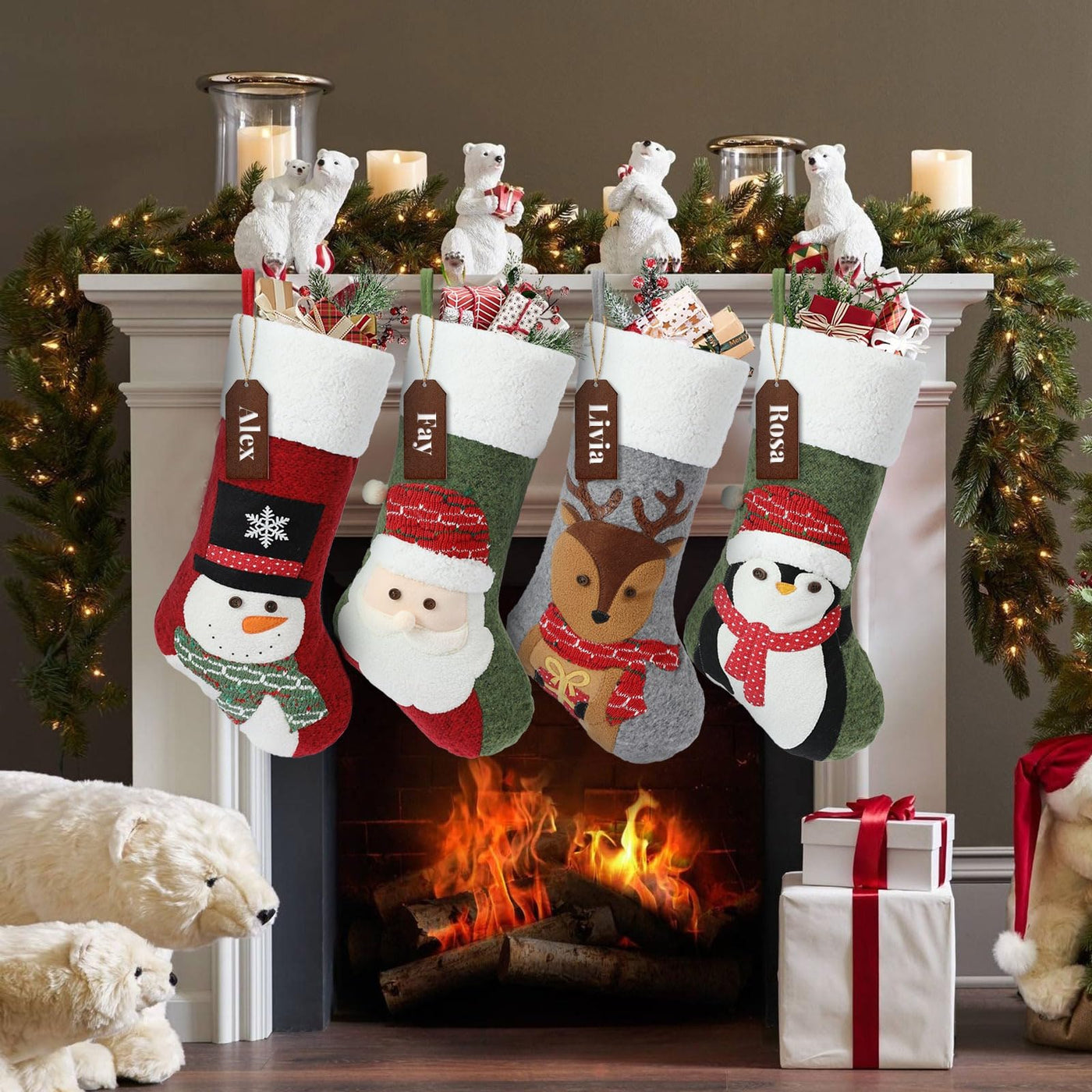 Santa stocking set of 4 large Santa stockings to fill Christmas stocking gift bag