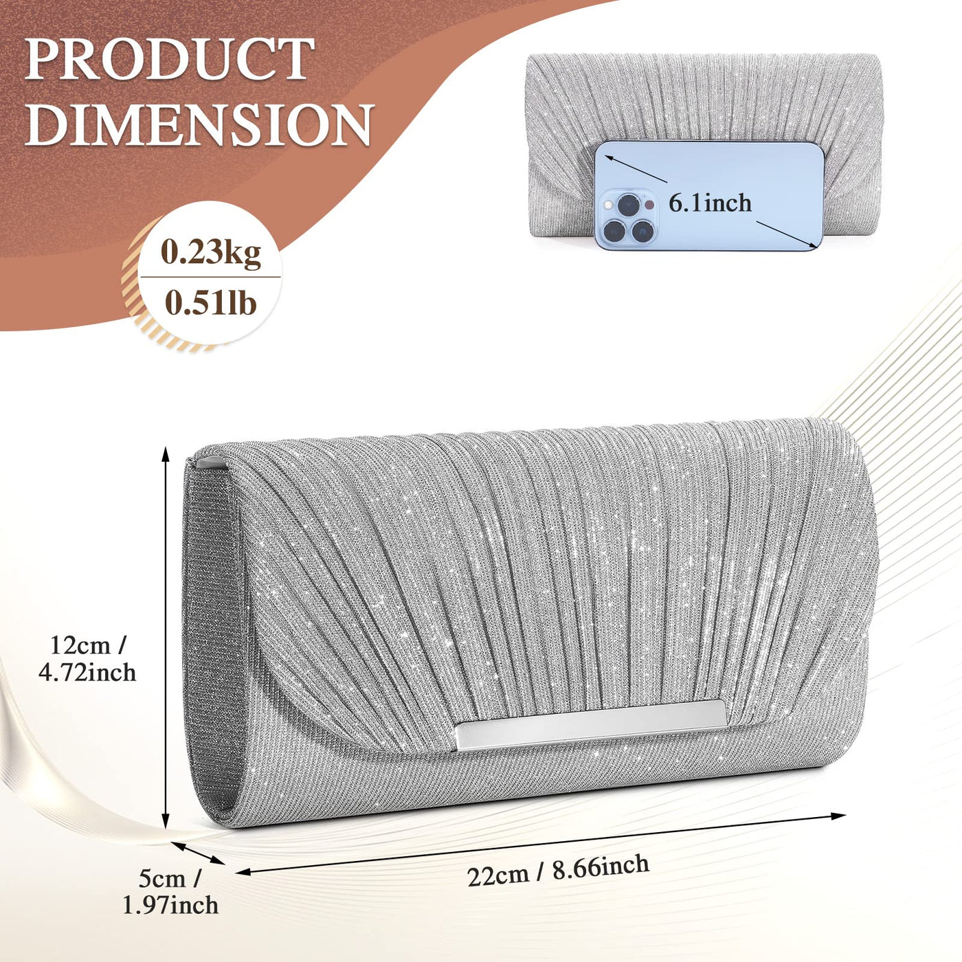 Sac de soirée, sac à main à la mode, pochette de mariage élégante, sac à chaîne enveloppe