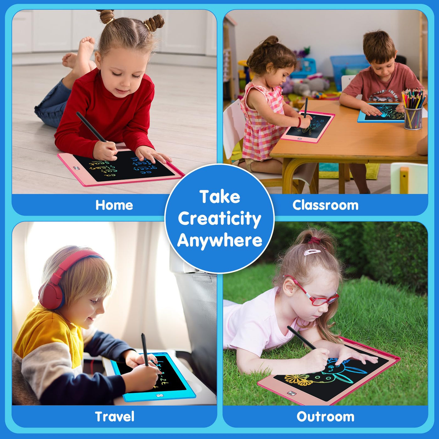 Magic tablet painting board ,LCD writing tablet children educational learning travel toys