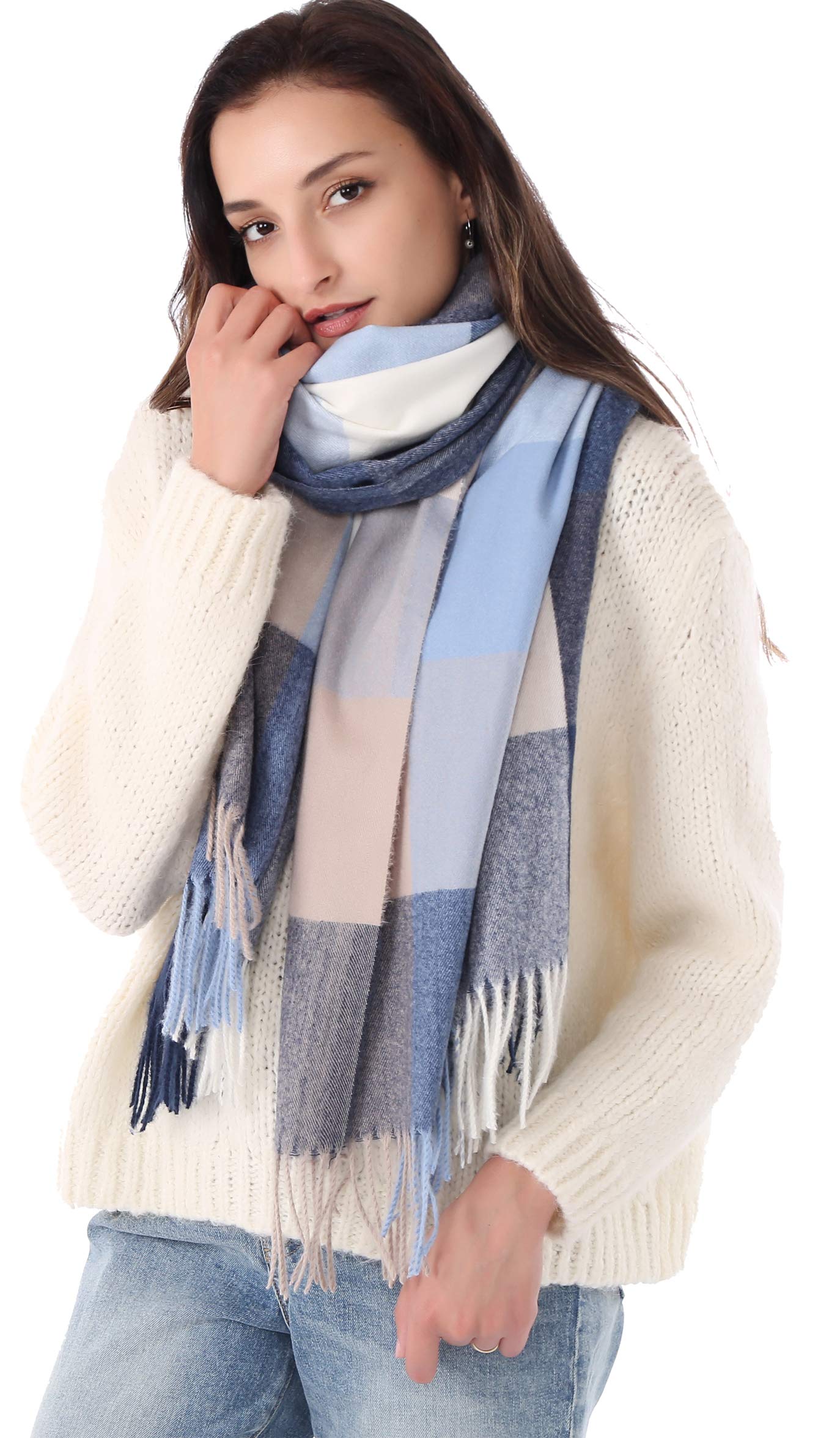 Plaid Warm blanket scarf for winter