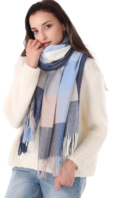 Plaid Warm blanket scarf for winter