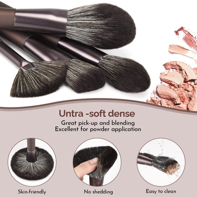 Ensemble de Pinceaux de Maquillage 12 Pièces Premium