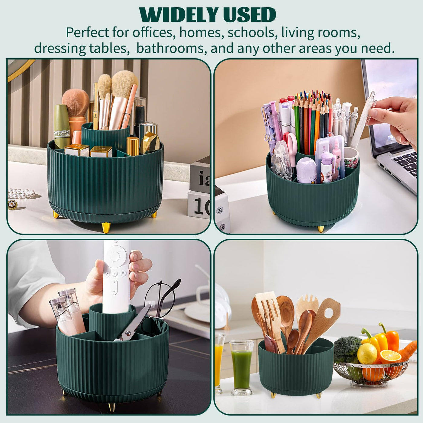 360° Make up Organizer, Brush Holder Cosmetic Storage with 5 compartments