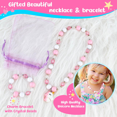 Boîte à bijoux avec boîte à musique avec ensemble de bijoux licorne, boîte à bijoux pour enfants boîte à musique avec ballerine tournante