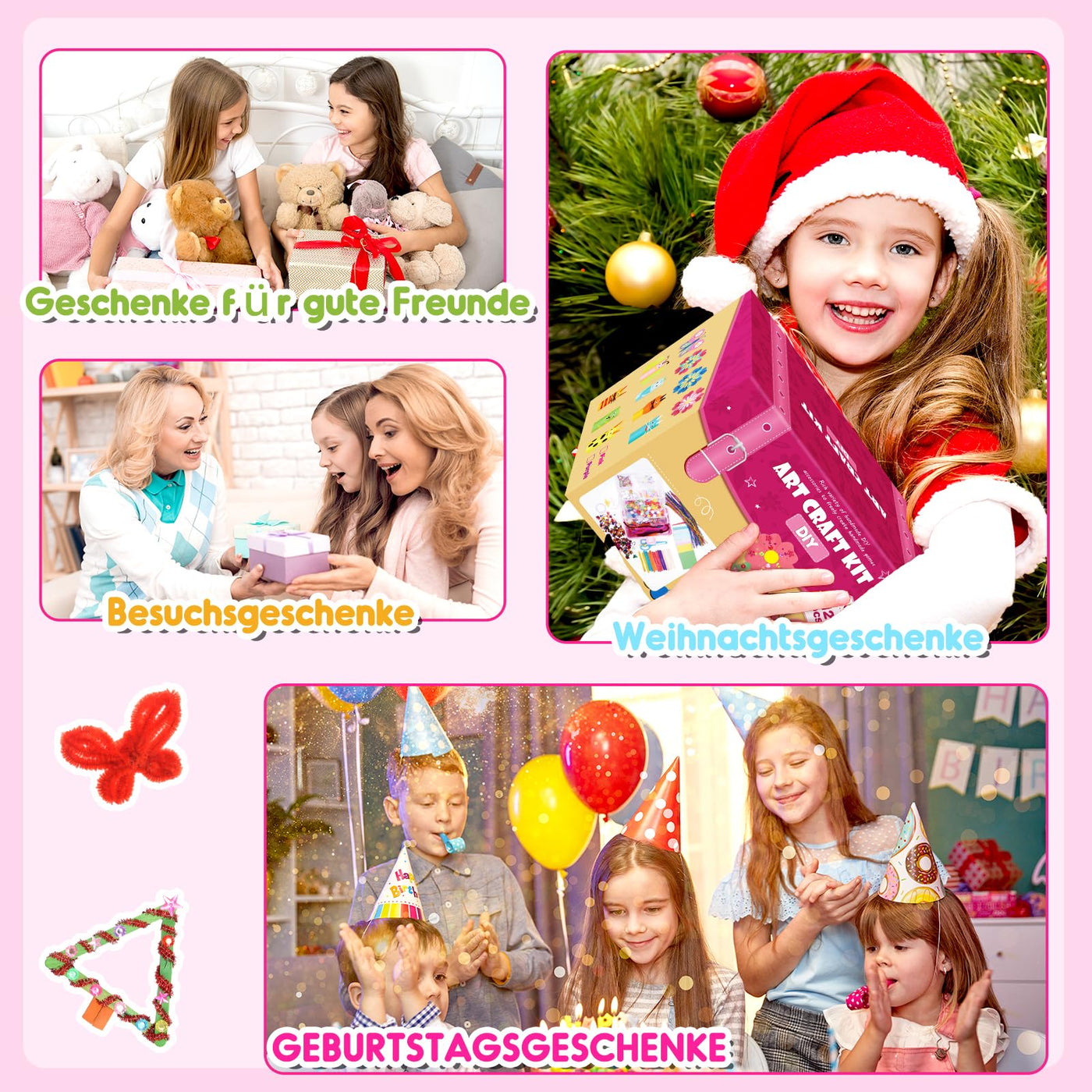 Bastelset für Kinder, 1127+Stücke Bastelkoffer für Kinder Bastelkoffer