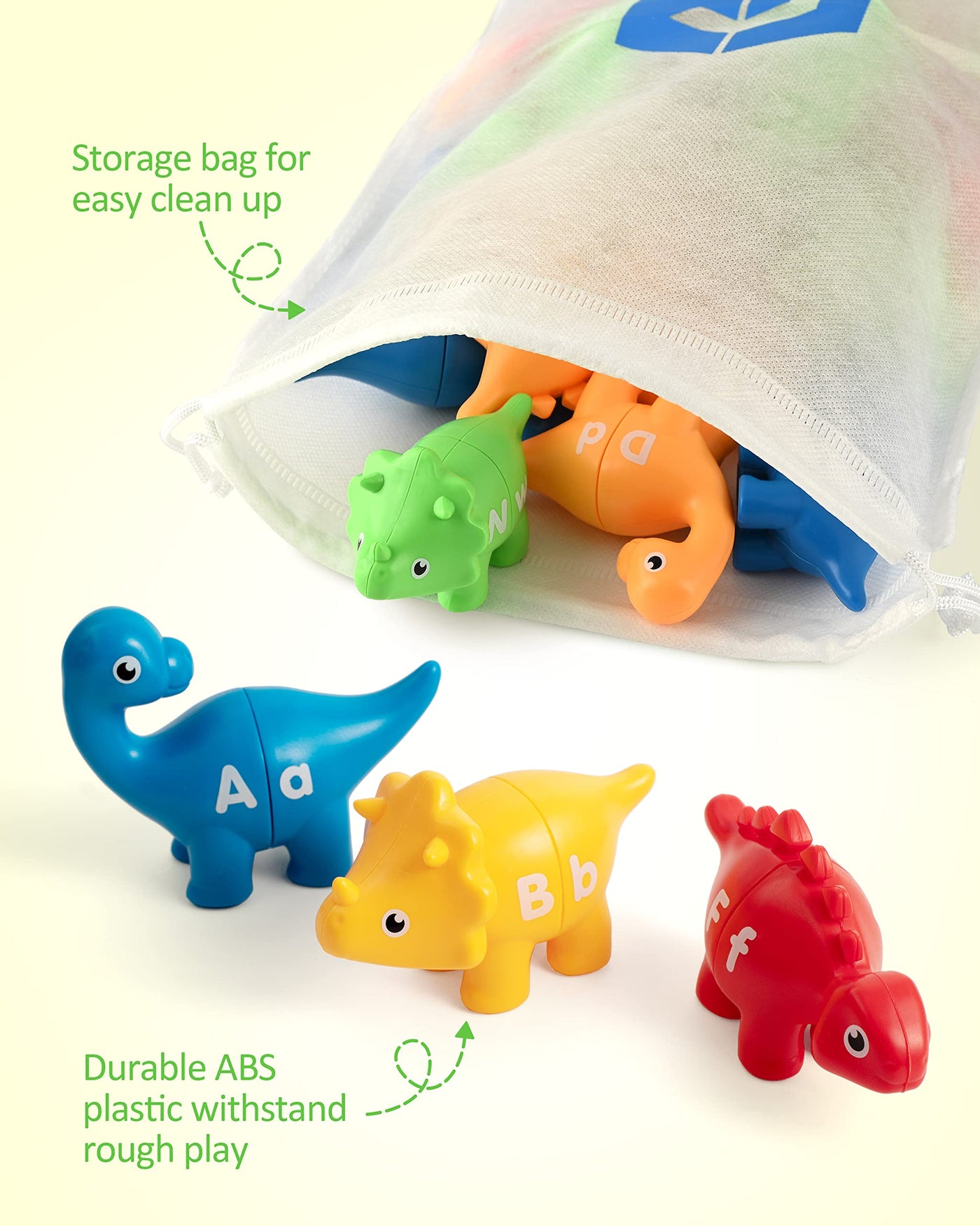 Jeu d'association de lettres pour la motricité fine, 26 PCS Double-Sided ABC Dinosaur Alphabet Game with Uppercase Lowercase Letters (jeu d'alphabet pour dinosaures avec lettres majuscules et minuscules)