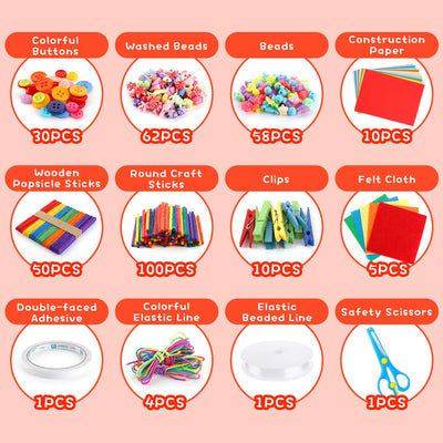 Kit de bricolage pour enfants, 3000 pièces kit de bricolage fournitures pour bricolage cure-pipe yeux googly perles scrapbooking créatif