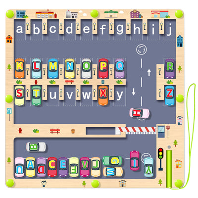 Jeu magnétique jeu de labyrinthe en bois jouet pour enfants jouet d'apprentissage de l'alphabet jouet de motricité