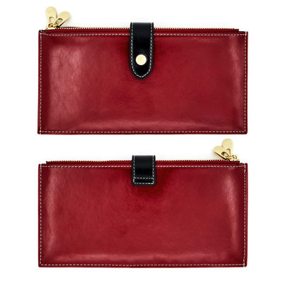 Portefeuille en cuir véritable Porte carte de crédit avec blocage RFID Portefeuille à fermeture éclair Téléphone portable