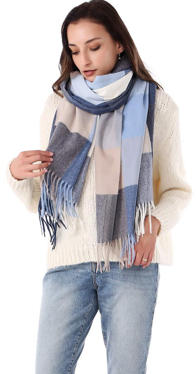 Plaid Warm blanket scarf for winter