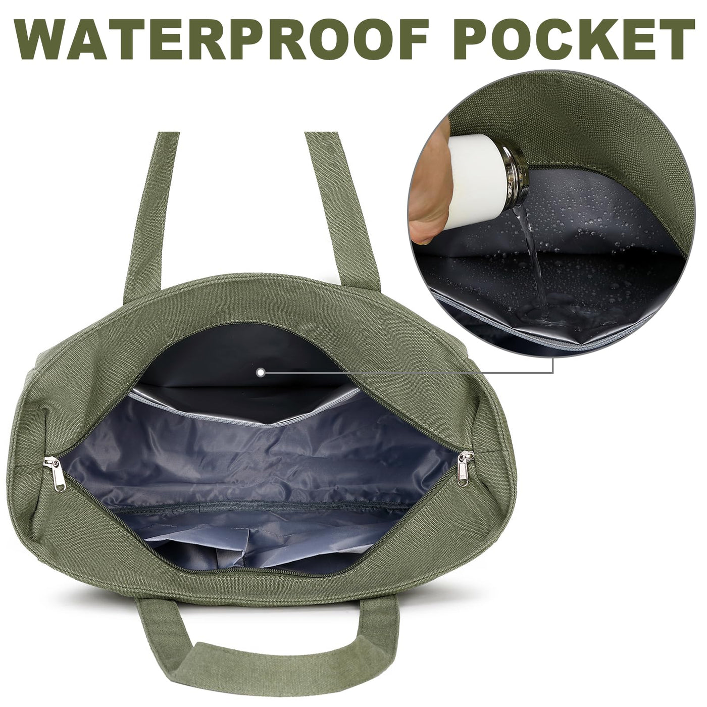 Grand sac de plage avec fermeture éclair