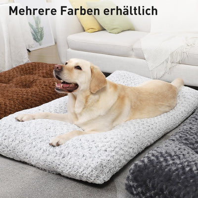 Lit pour Chien pour Grands Chiens, Lavable, Coussin Moelleux pour Chien, Tapis pour Chien pour Grands / Moyens Chiens, Fond Antidérapant, Respirant, Matelas pour Chien, Lit pour Animaux de Compagnie, Gris Foncé, 90 x 60 cm