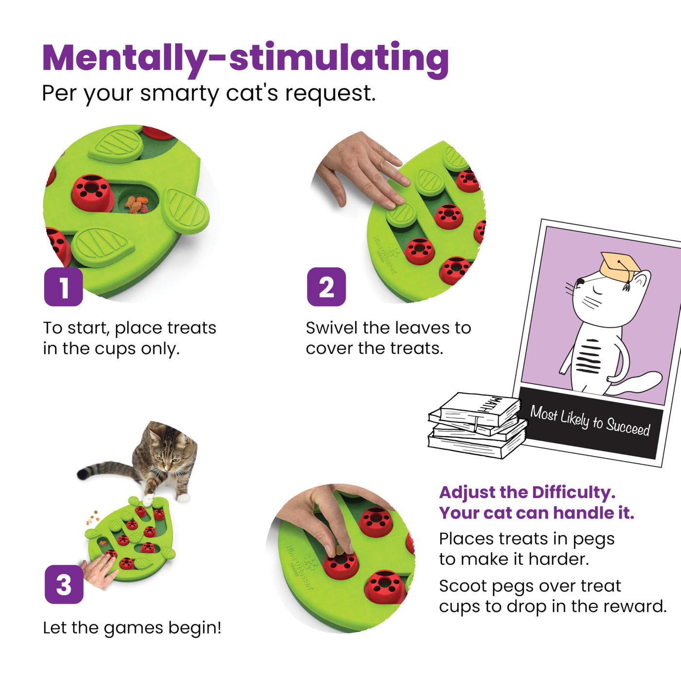 Petstages Buggin Out Puzzle Play - Interactive Cat Toy for Treats