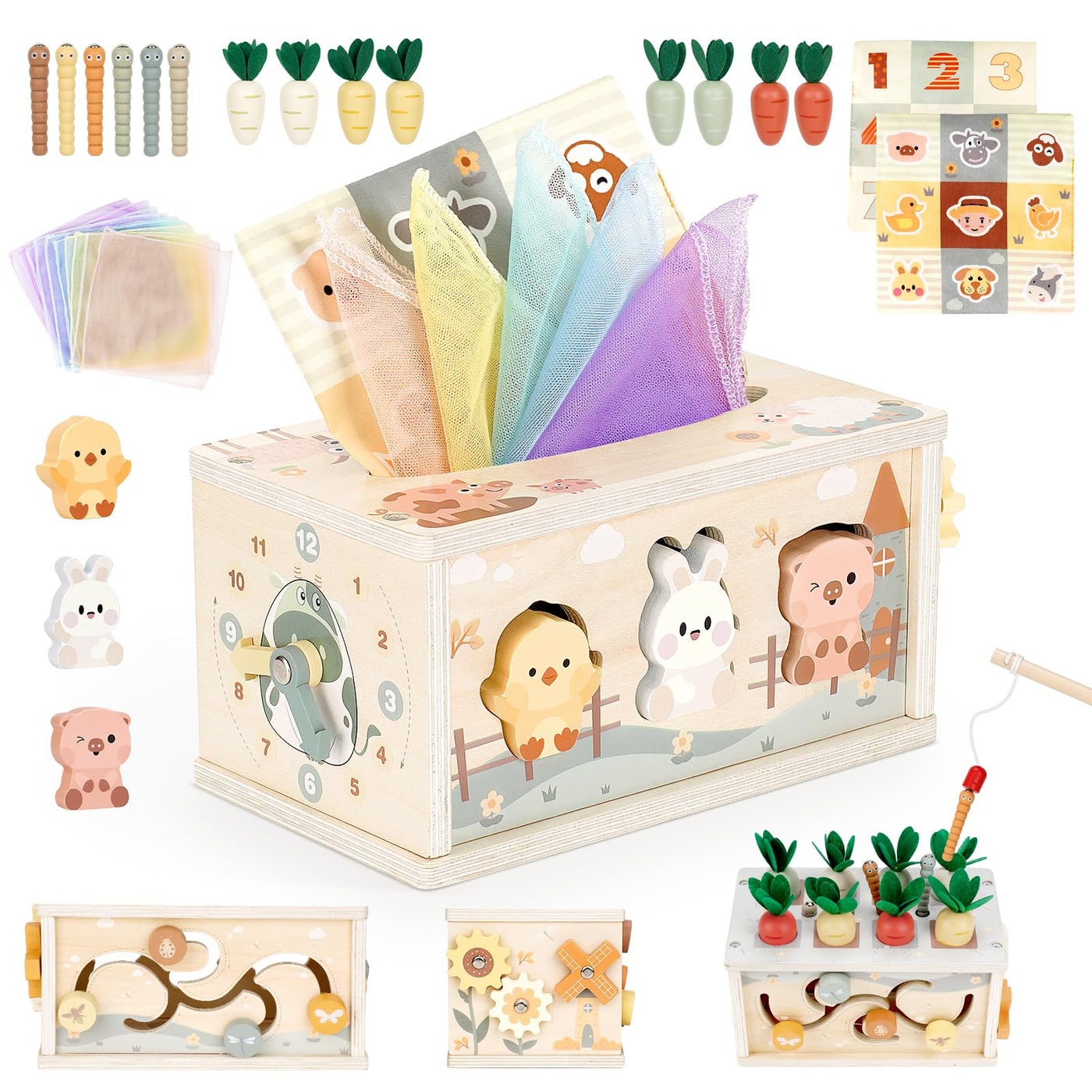 6 in 1 Cloth Box Baby Toys from Motor Toys