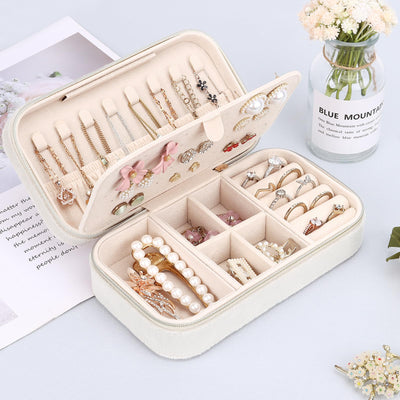 Petite Boîte à Bijoux de Voyage En Velours