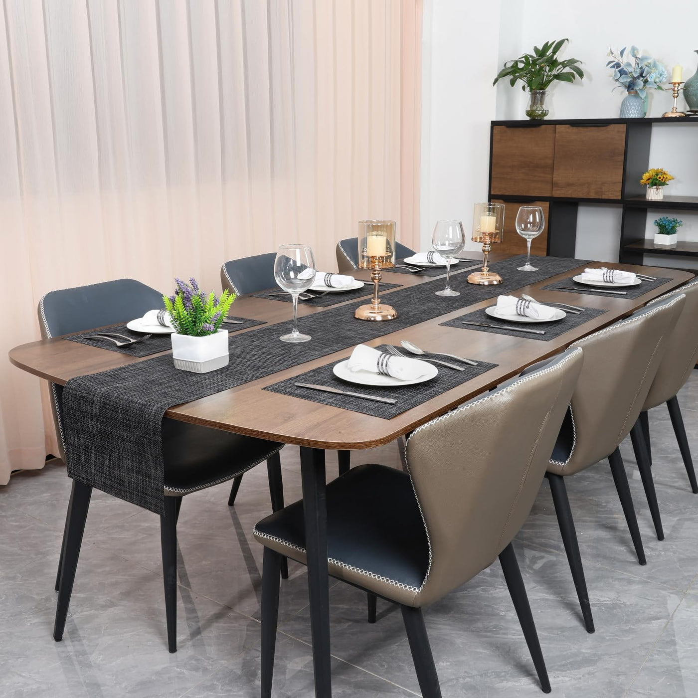 Set de 6 sets de table lavables, sets de table tissés antidérapants résistants à la chaleur