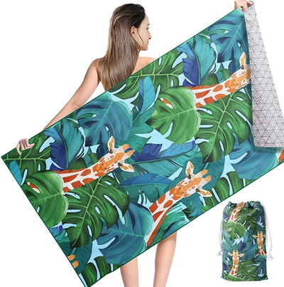 Serviette de plage en microfibre avec sac