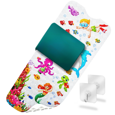 Tapis de bain antidérapant pour enfants avec cintre