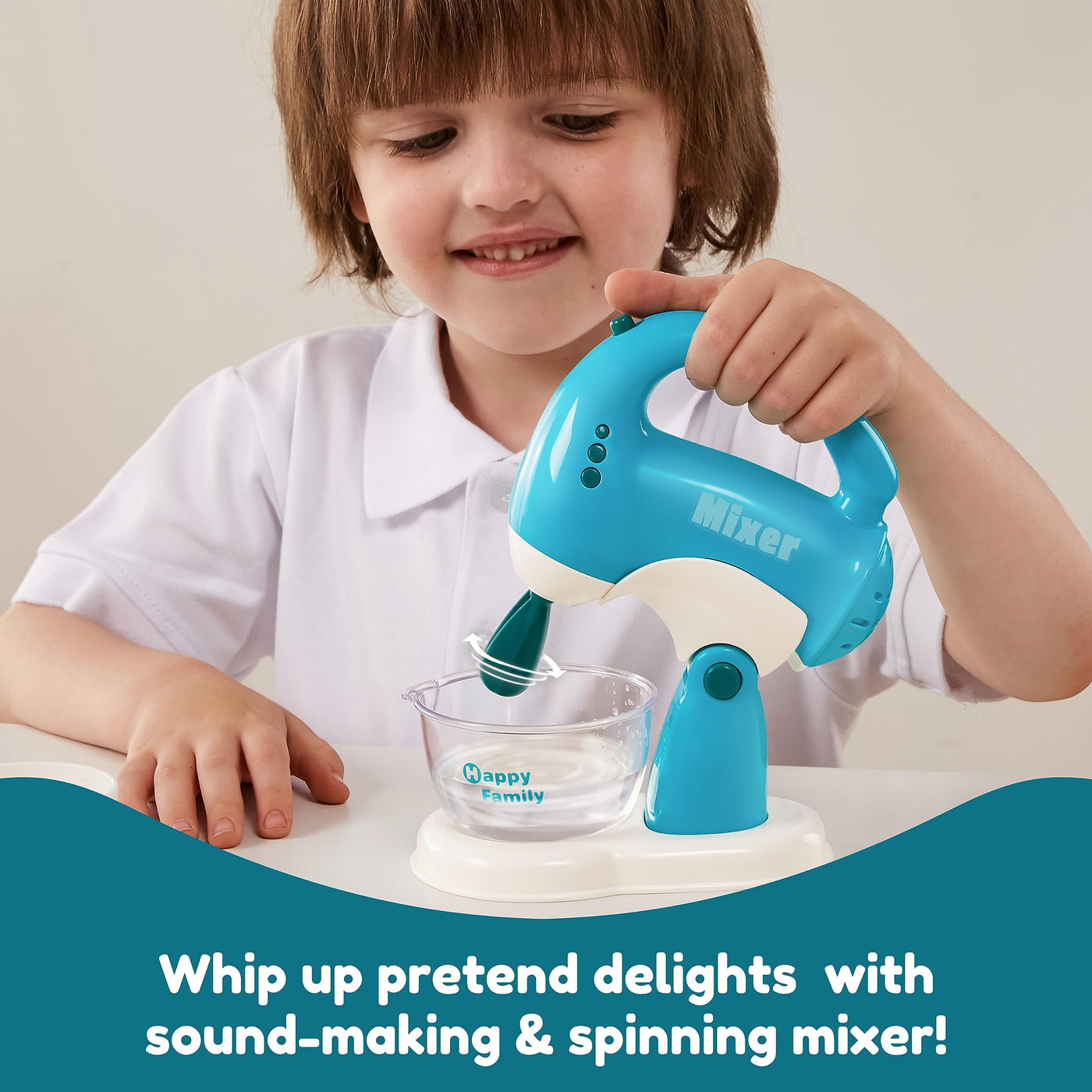 Play kitchen accessory set for children, pretend kitchen toy, coffee maker, blender, toaster with realistic lights & sounds