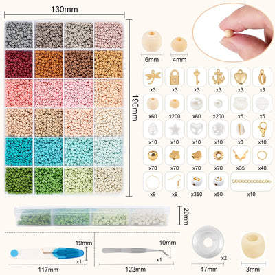 Perles pour Bracelets, Perles de Verre de Style Boho pour Enfiler