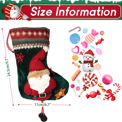 Santa Claus stocking, 3 pieces Christmas stocking, Santa Claus stocking to fill & hang up