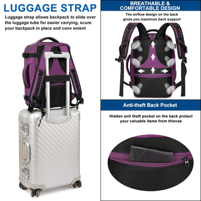 Hand luggage backpack with separate one-inch computer compartment