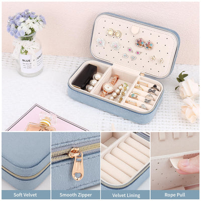 Petite Boîte à Bijoux de Voyage En Velours