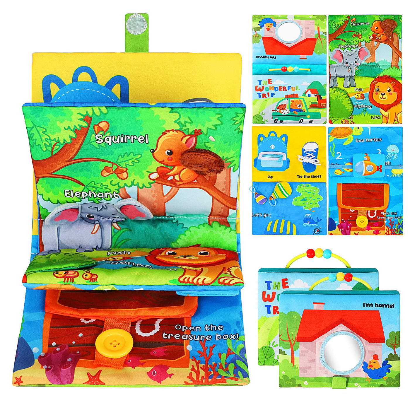 fabric book baby, baby mirror toy with crackle book, baby toy toy quiet book