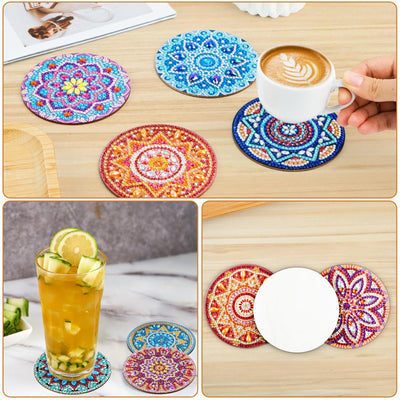 10pcs Diamond Painting Coasters With Holder