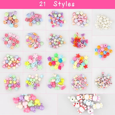 Beads to string, kids jewelry bracelets craft kit do it yourself, jewelry craft kit DIY stringing set bracelet necklaces