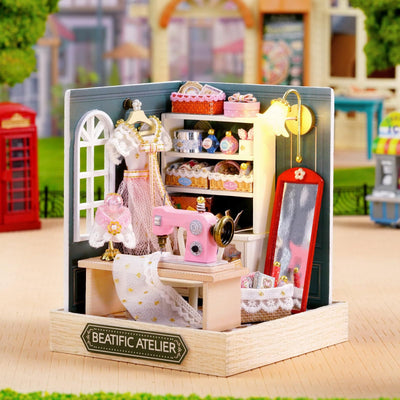 DIY doll's house miniature with tools craft kit, miniature doll's house to build yourself, small decorative doll's house kit