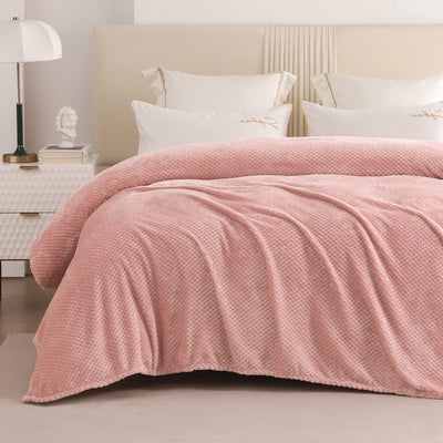 Couverture douillette Couverture en polaire super douce et chaude pour le canapé et le lit avec motif gaufré, couverture douillette et confortable