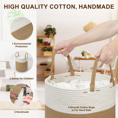 Panier à linge en coton Tissé