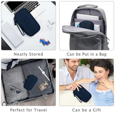 Electronic organizer, travel cable organizer, bag, electronic accessories, carrying bag, portable, waterproof, double-layered, all-in-one storage bag for cables