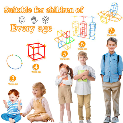 Children's toy promotes motor skills and creativity - Straw constructor puzzle game