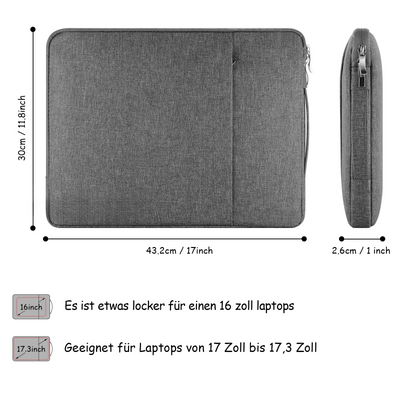 Protective laptop sleeve with handle 2 compartment notebook bag