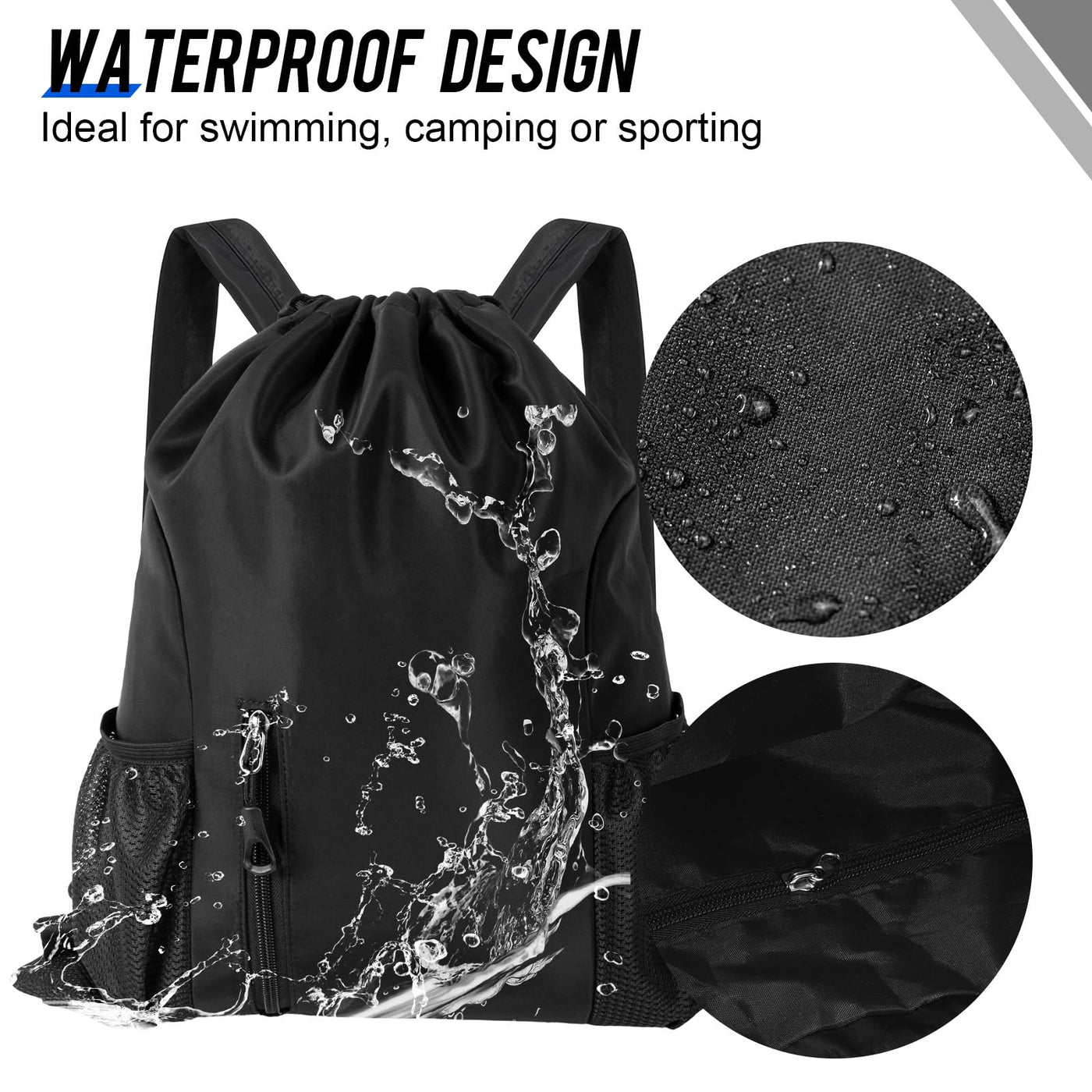 Drawstring Rucksack große Kapazität Gym Bag, wasserdicht Nylon Sporttasche