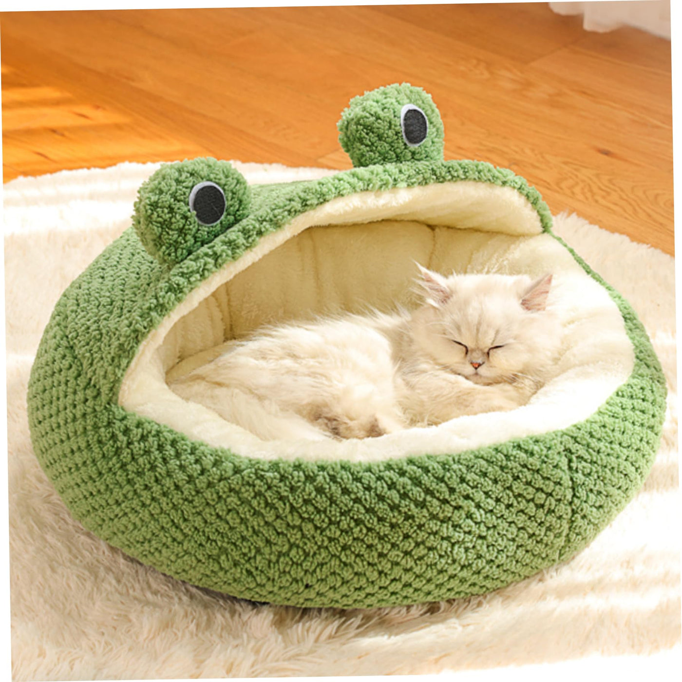 Lit de Chat Grenouille Long Peluche Hiver Automne Thermique Mignon