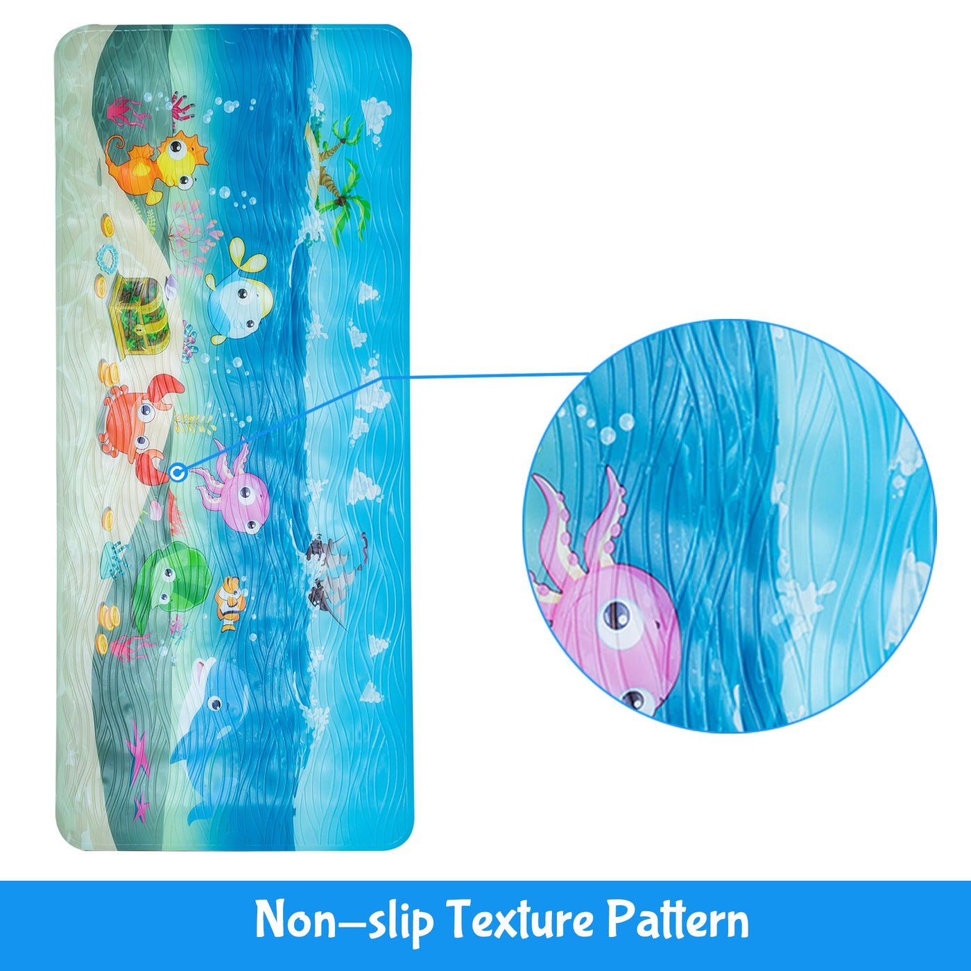 Bath mat: non-slip children's bath mat, baby-friendly, fun & safe bathing experience for toddlers in the bath & shower