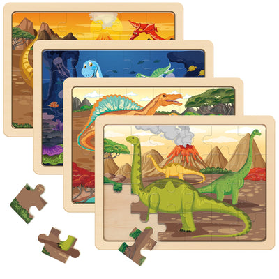 Puzzle pieces children dino wooden puzzle