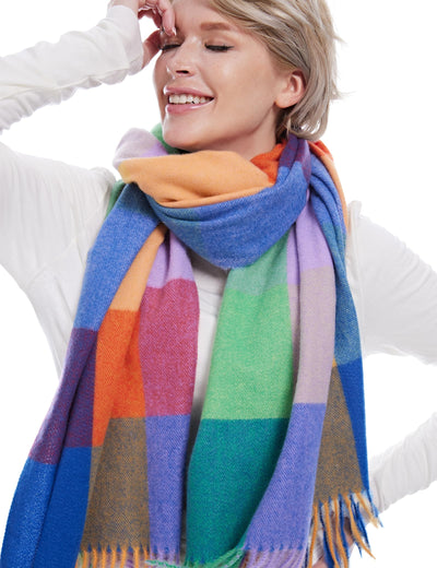 Plaid Warm blanket scarf for winter