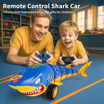 Jouet de Voiture RC Shark pour Enfants, voiture télécommandée 2,4 GHz avec Queue Pivotante et Lumières LED, voiture télécommandée