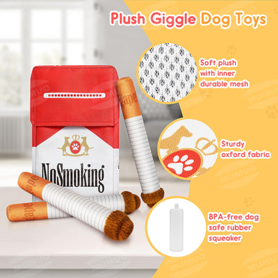 Dog Toy Cigarette Funny Dog Plush Toy Dog Cigarette Toy Interactive Dog Toy Squeaky Toy Puppy Gift Dog
