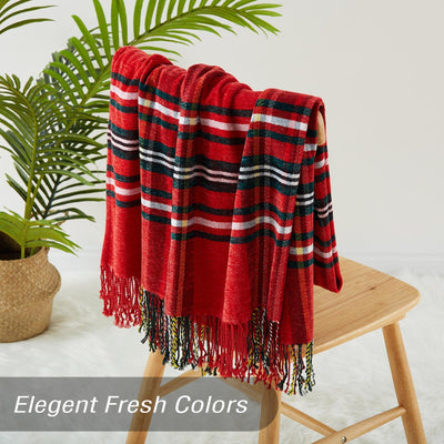 Christmas blanket soft knitted wool blanket tassel